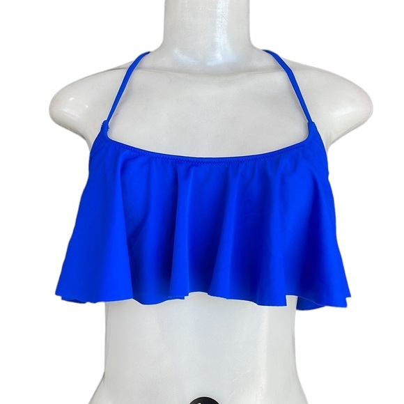 PINK Victoria's Secret Other - PINK Victoria's Secret Royal Blue Flounce Bikini Top Size S
